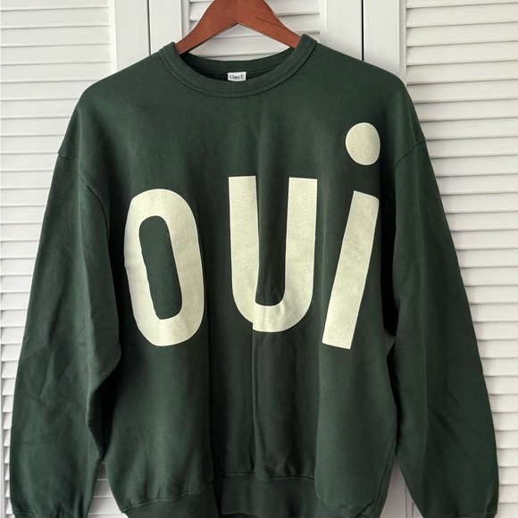 NWT, Clare V Oversized Sweatshirt, Size M, OUI - Picture 1 of 5